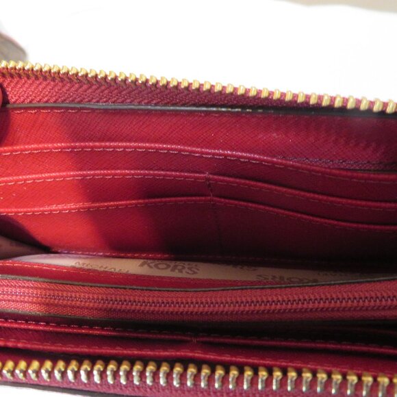 MICHAEL Michael Kors Red Pebble and MK Leather Satchel Crossbody and Wallet Set - Picture 14 of 15